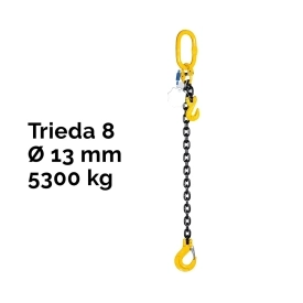 Jednopramenný řetězový vazák, oko-hák, zkracovač, nosnost 5300 kg, G8-13, Certifikát